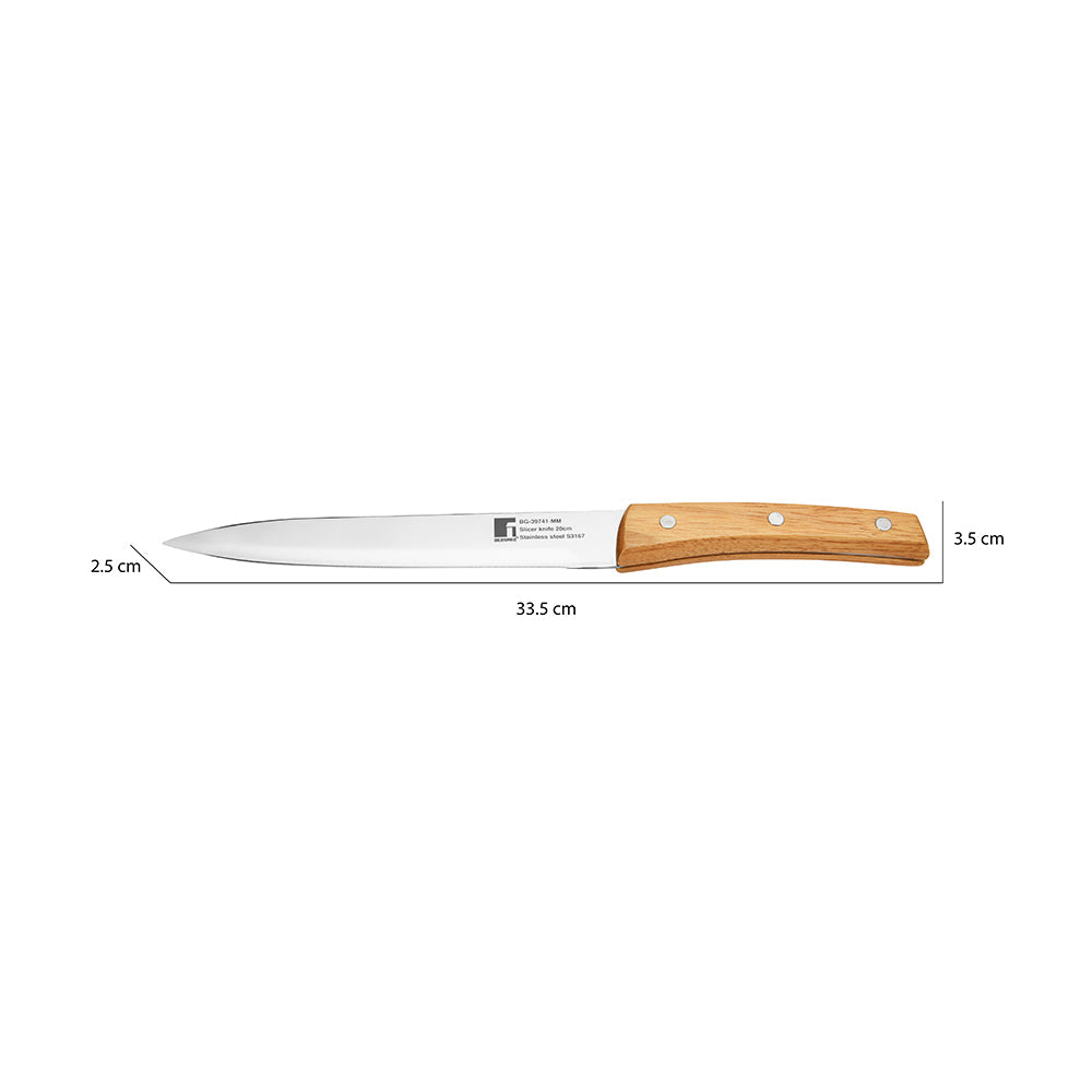 Bergner 1 Pc Natural Stainless Steel Slicer Knife