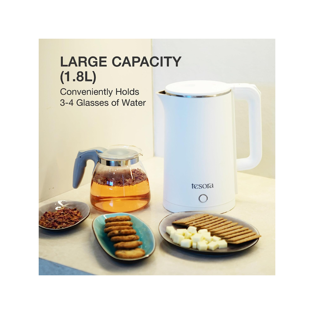 Tesora Large Premium Electric Kettle 1.8L | White |