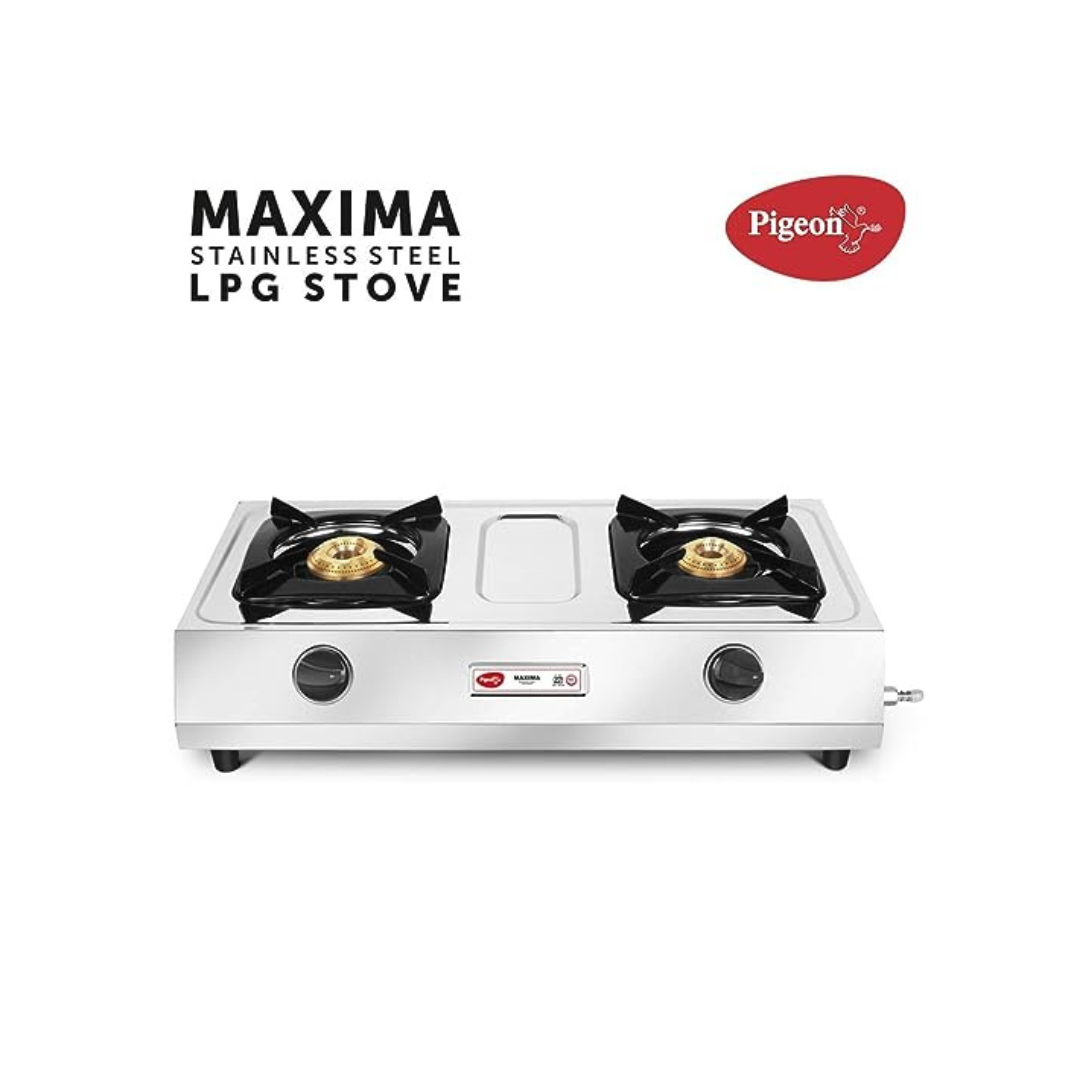 Pigeon Stainless Steel LPG Stove Maxima | 2 Burner | Gas Stove |