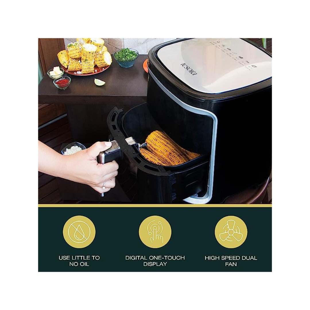 Tesora Digital Air Fryer 6.5 L | 1900 Watts | Black