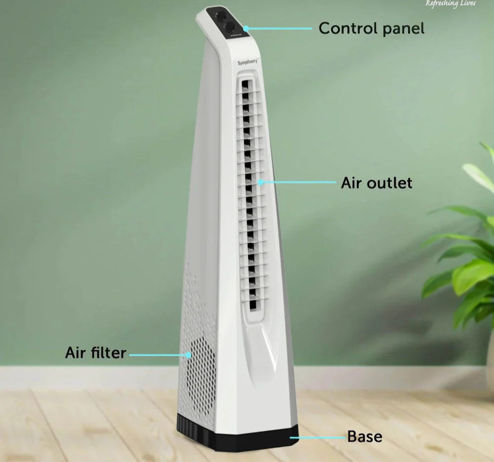 Symphony Surround SR Tower Fan with Knob Control | White |