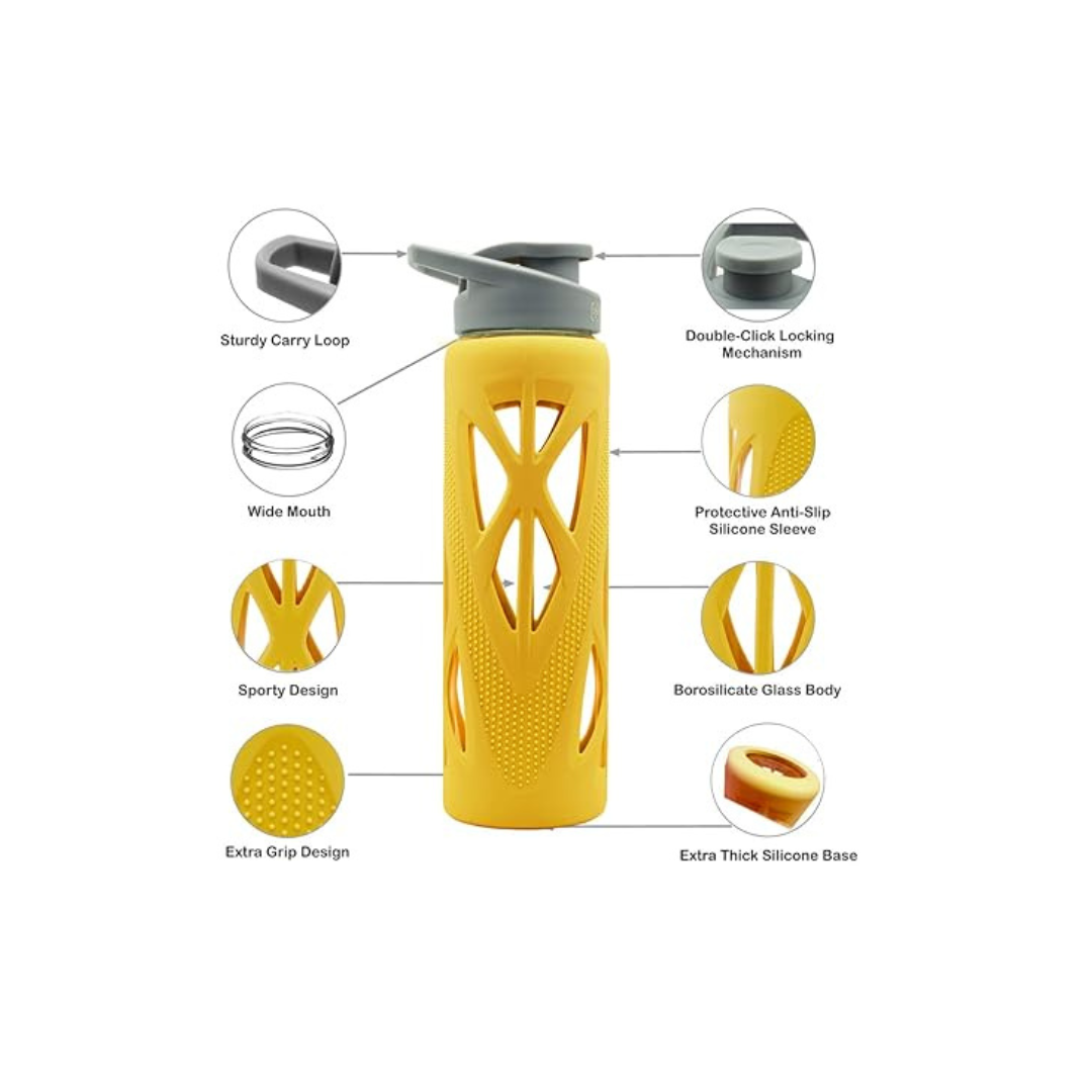 TintBox Borosilicate Glass Bottle | Pulse Yellow |