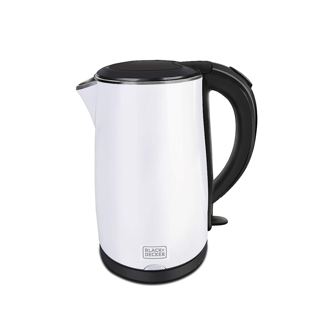 BLACK DECKER Double Wall Electric Kettle White 1.7 Liter