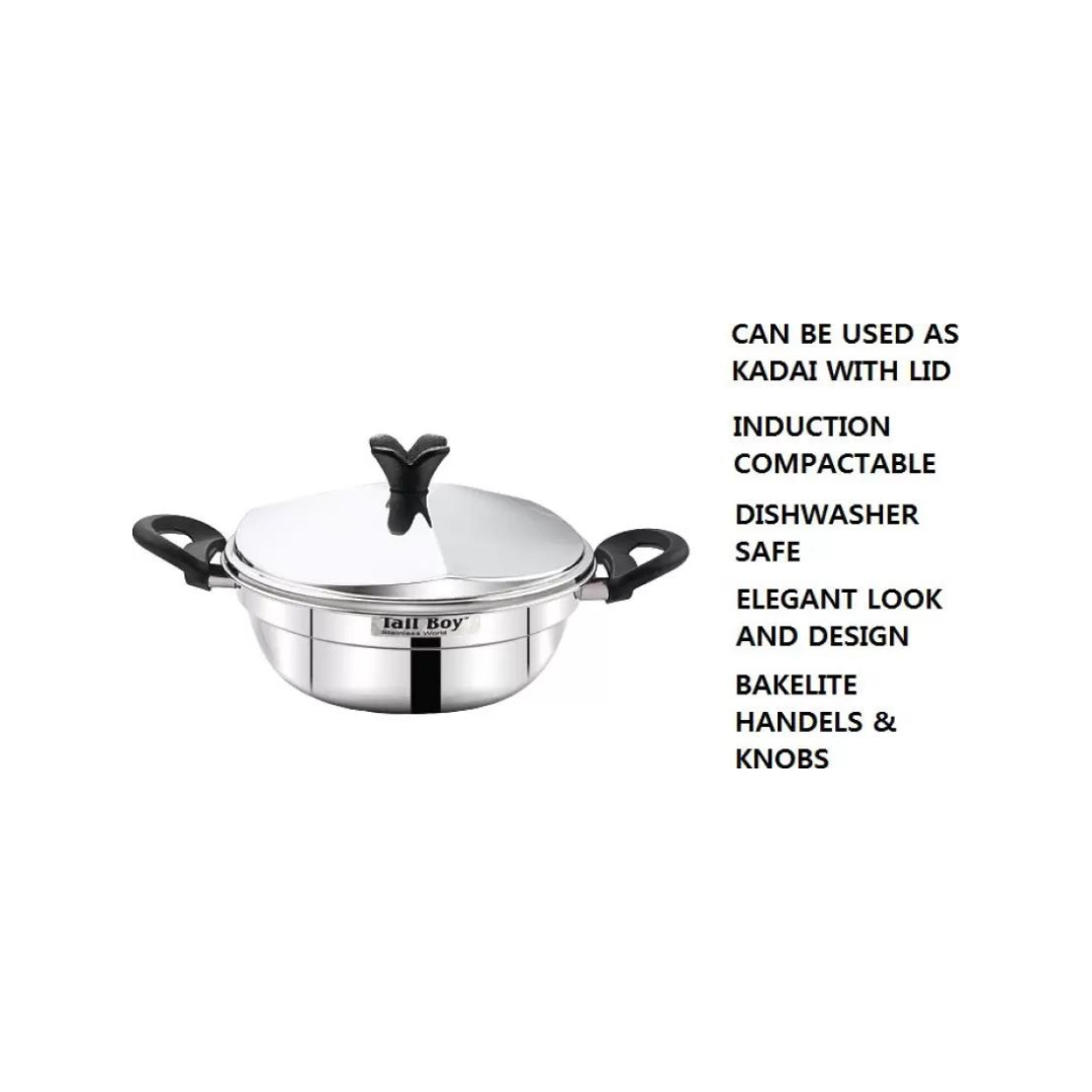 Tallboy Trigon Stainless Steel Multi Kadai Induction & Standard Idli Maker