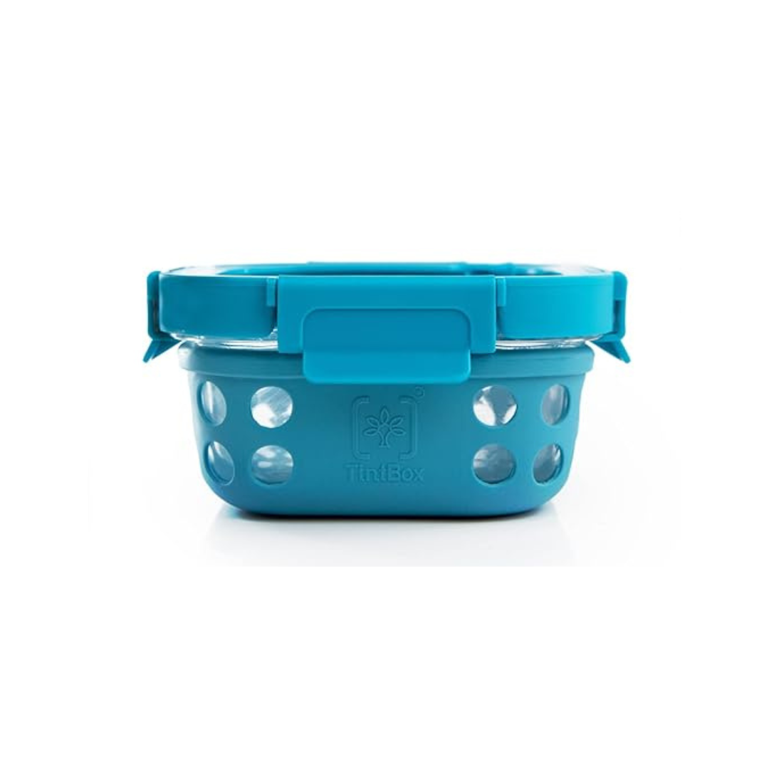 TintBox Glass Lunch Box with Glass Lid | Marine Grey | 500ml |