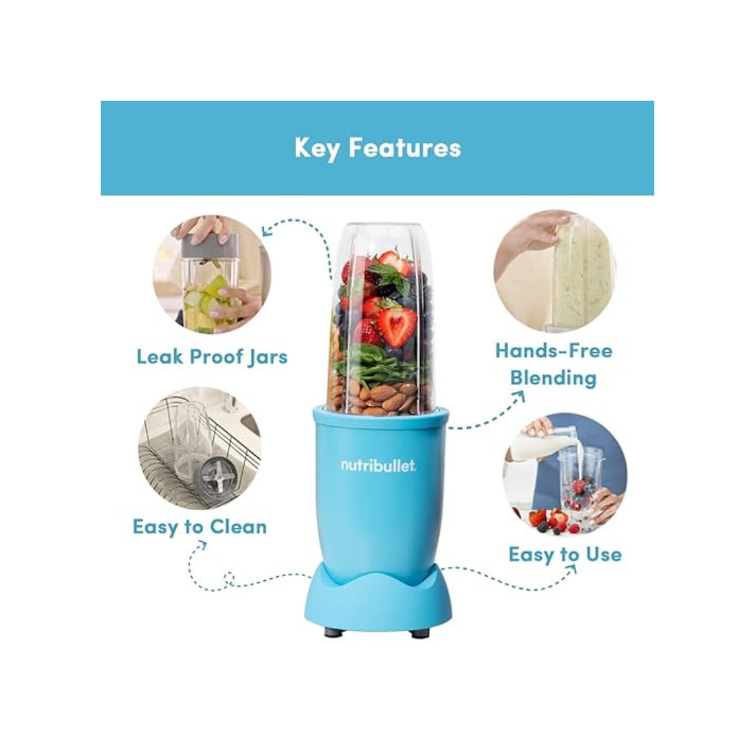 Nutribullet Mixer Grinder | 900 Watts | Matte Light Blue |