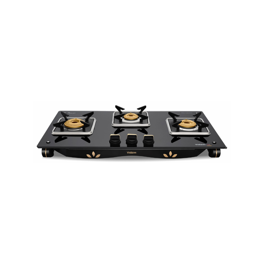 Vidiem AIR GOLD 3 Burner Gas Stove + Get a ZAP Kettle Worth Rs. 1422/- FREE