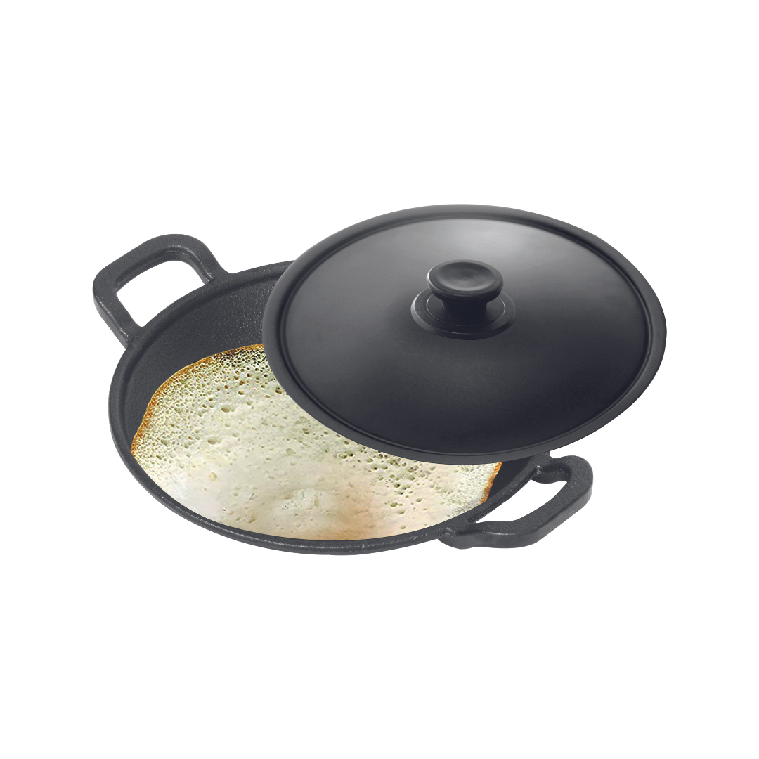 Pigeon Cast iron Appachetty with Lid | Black |