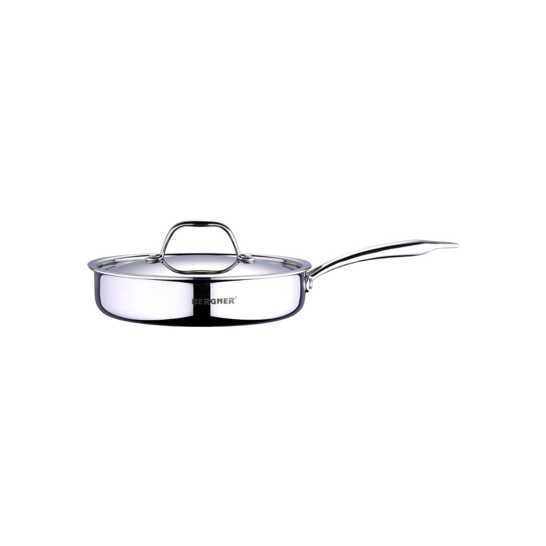 Bergner Argent Tri-Ply Stainless Steel Sautepan with Lid