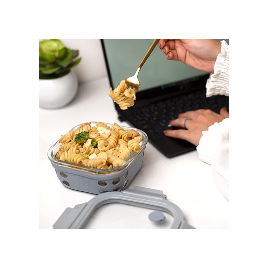 TintBox Glass Lunch Box with Glass Marine Grey | 500ml |