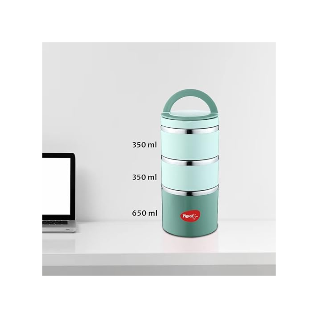 Pigeon Thermo Warm & Fresh-Fresh Tiffin Box 3- Green