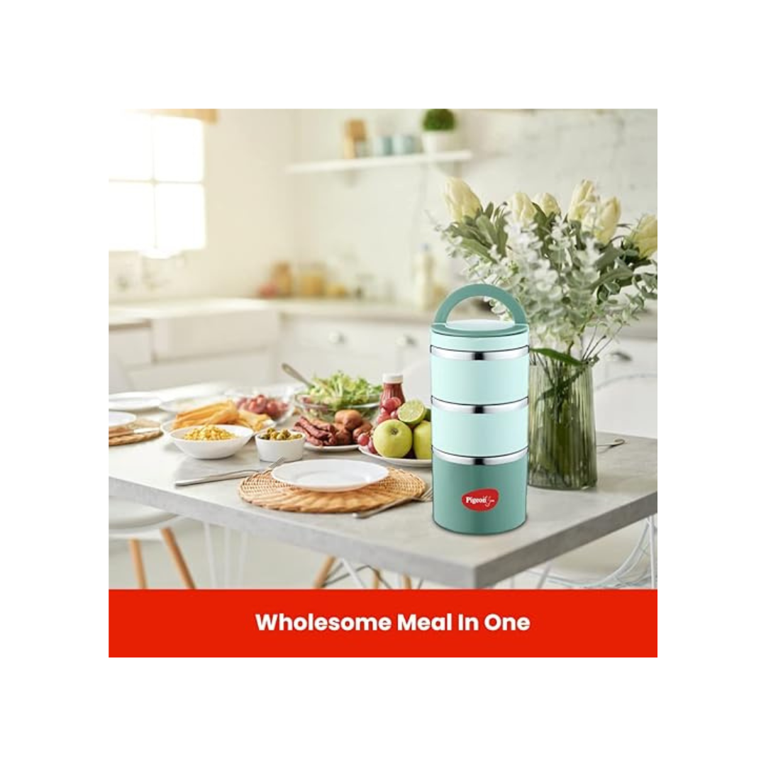 Pigeon Thermo Warm & Fresh-Fresh Tiffin Box 3- Green