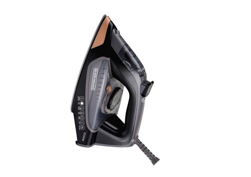 Black+Decker 2200-Watt Steam Iron with Ceramic Sole Plate | Black | Non-Stick Ceramic Sole |