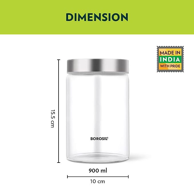 Buy Borosil Endura Air-Tight Glass Jar |900 ml|