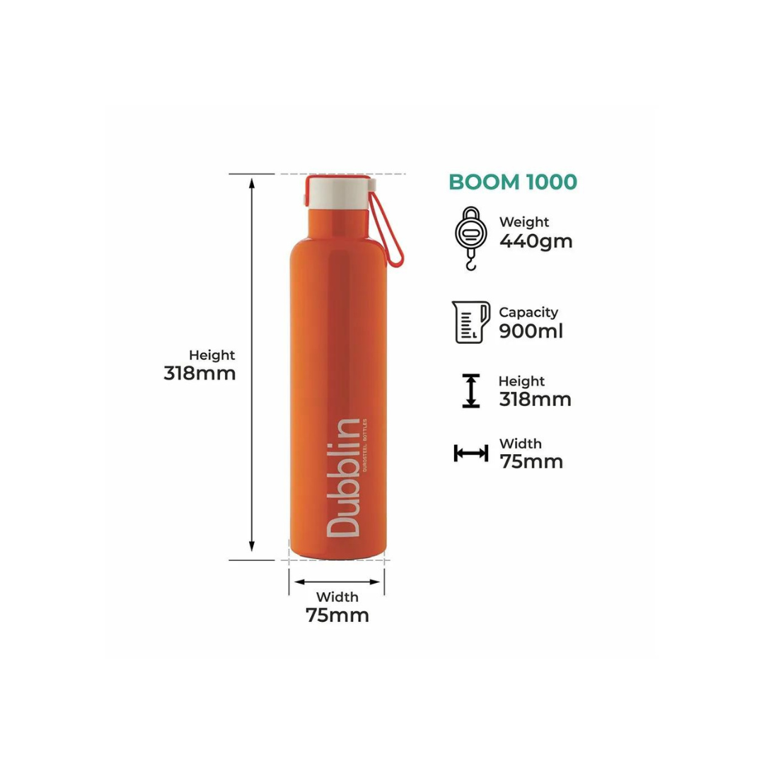 Dubblin Boom Premium Stainless Steel Water Bottle |Orange |