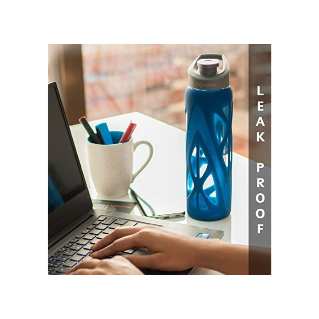 TintBox Borosilicate Glass Bottle | Power Blue |
