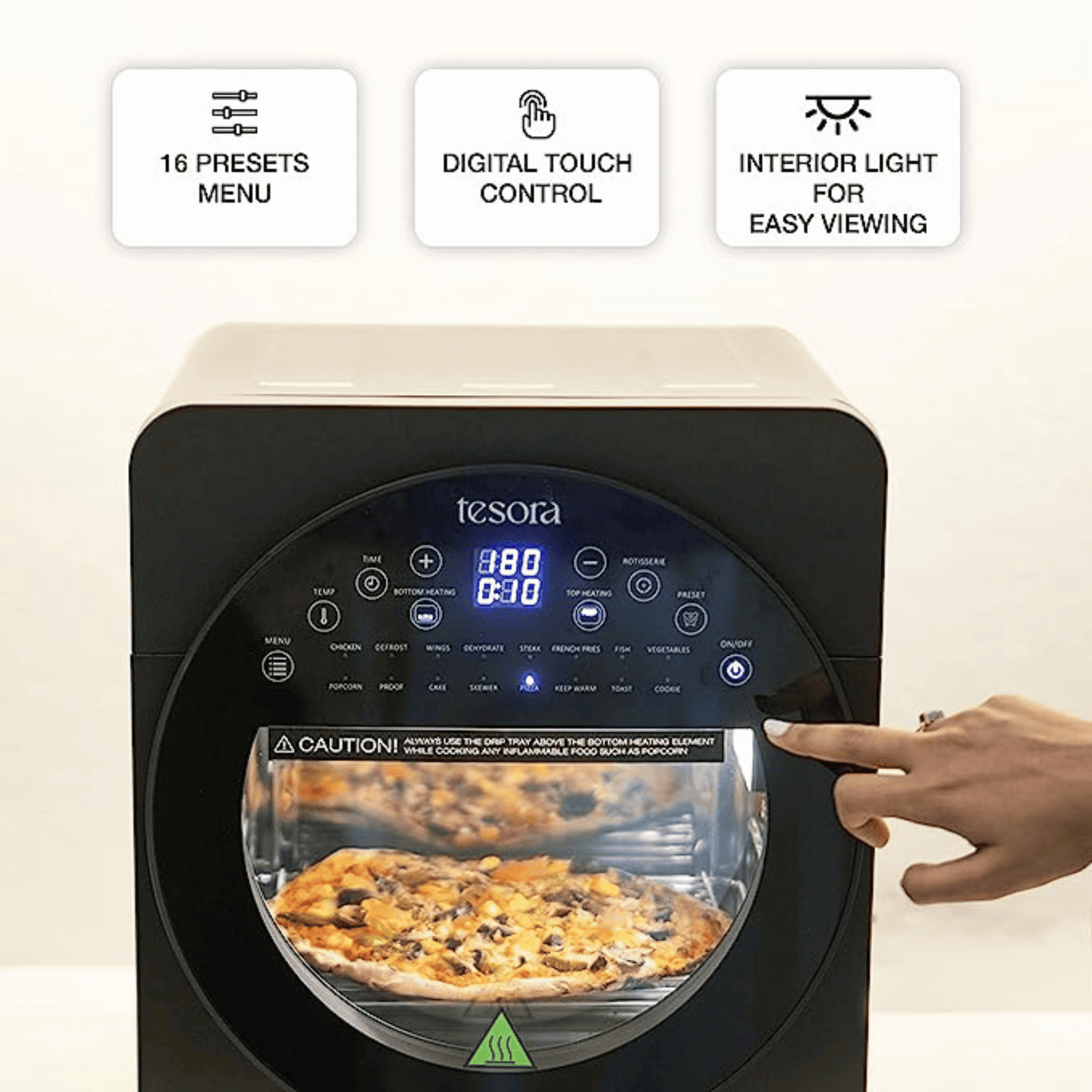 Tesora Digital Air Fryer Oven | Black 14.5L