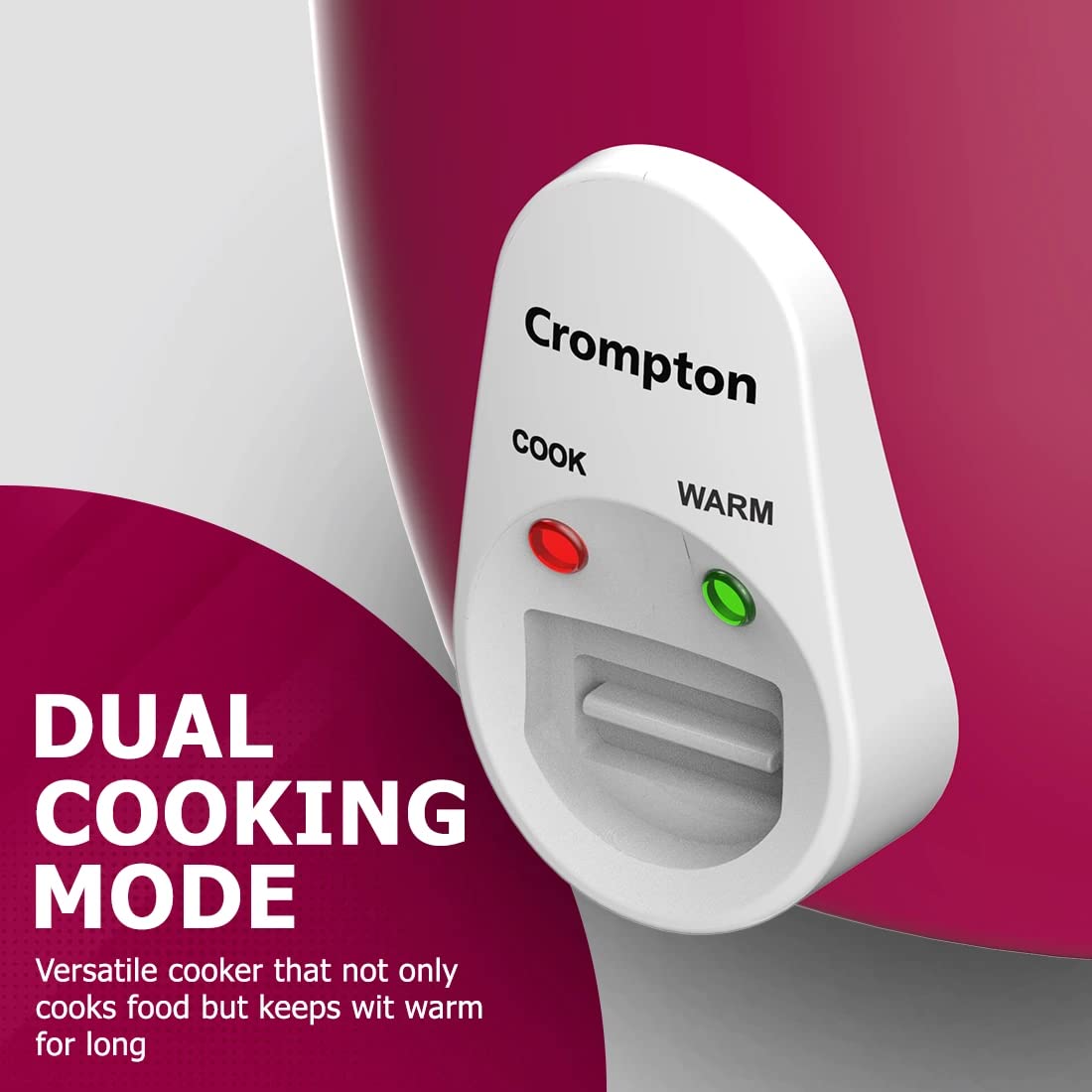 Crompton Harvest Pro Food Grade Non-stick Rice Cooker | 1.8L | - Infinia Home and Kitchen