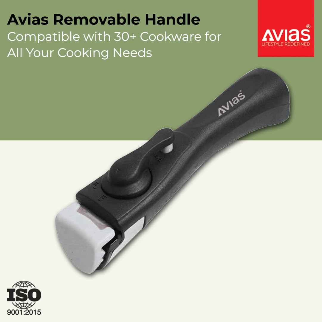 Avias Detachable Cookware Handle | Removable Pan Handle | Black |