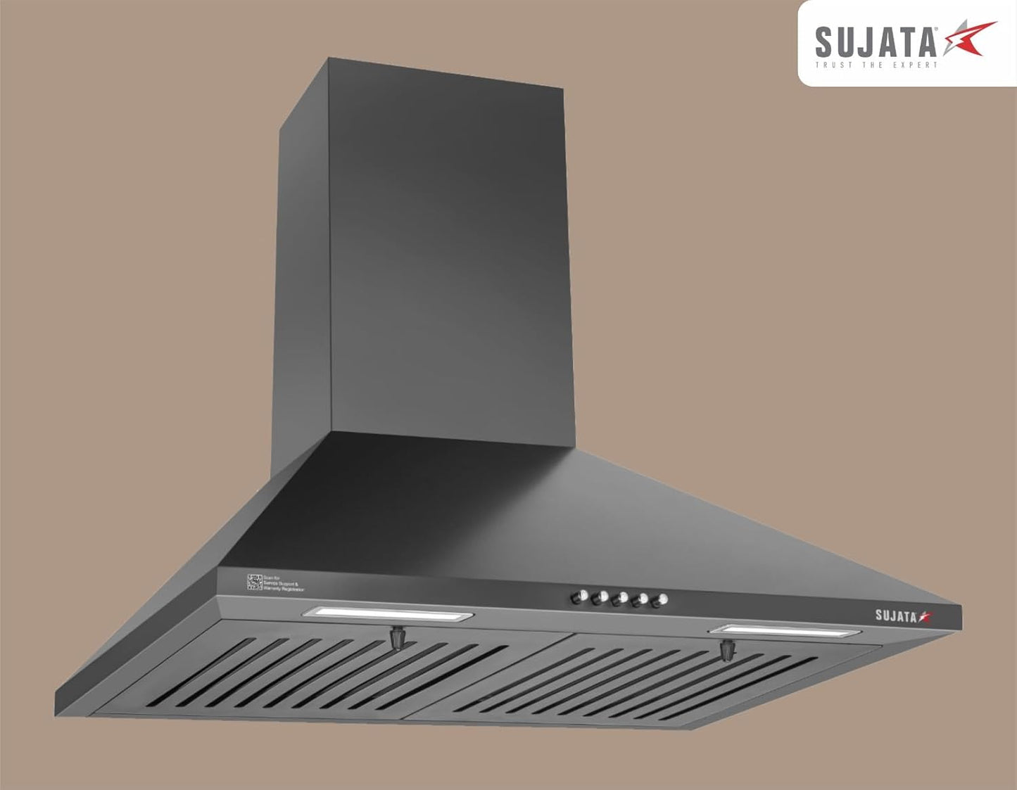 Sujata Jade 60 cm Chimney| Kitchen Chimney For Home | Dual Baffle Filter | High Air Suction |
