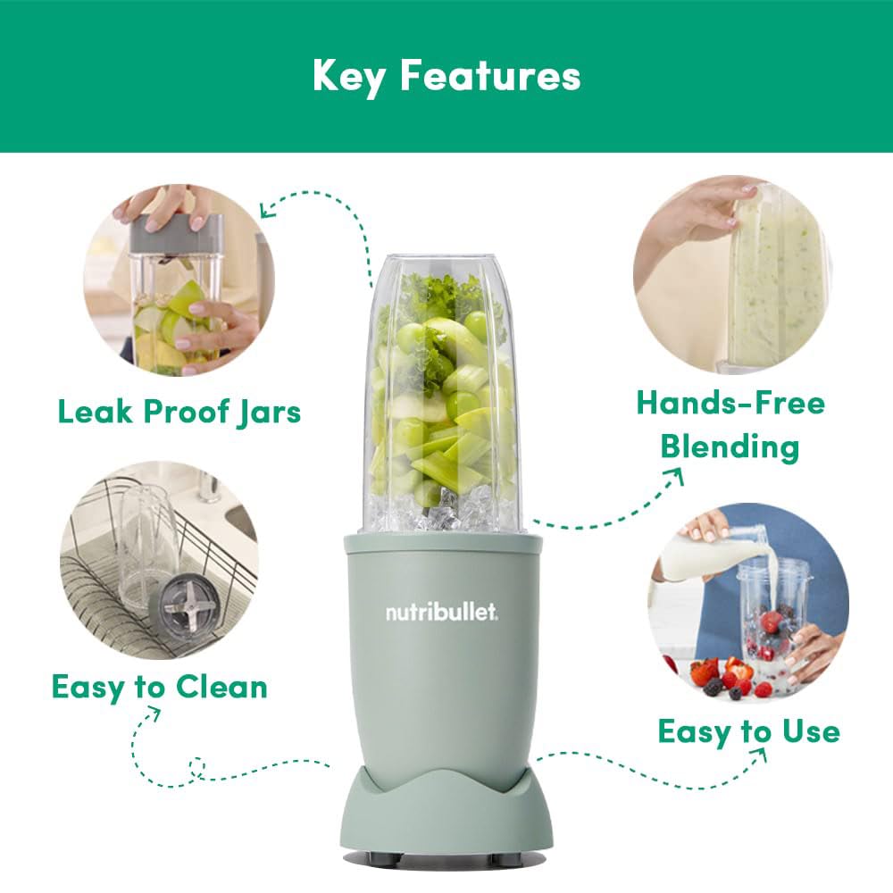 Nutribullet PRO Blender | 900 Watt | Jade | 3 Unbreakable Jars |