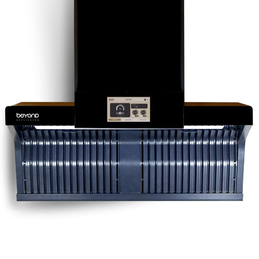 Beyond Appliances Orion Chimney with Smart Screen & Speaker 90 cm 1400 m3/hr Filterless Auto Clean (Black)