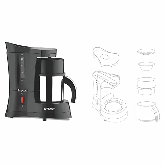 Preethi Cafe Zest CM210 Drip Coffee Maker (Black), 31 Cup