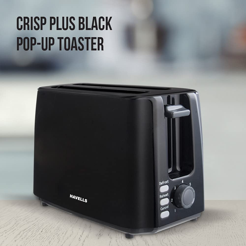 Havells Crisp Plus Pop-Up Toaster | 2 Slices | 750 Watts | 7 Heat Settings |