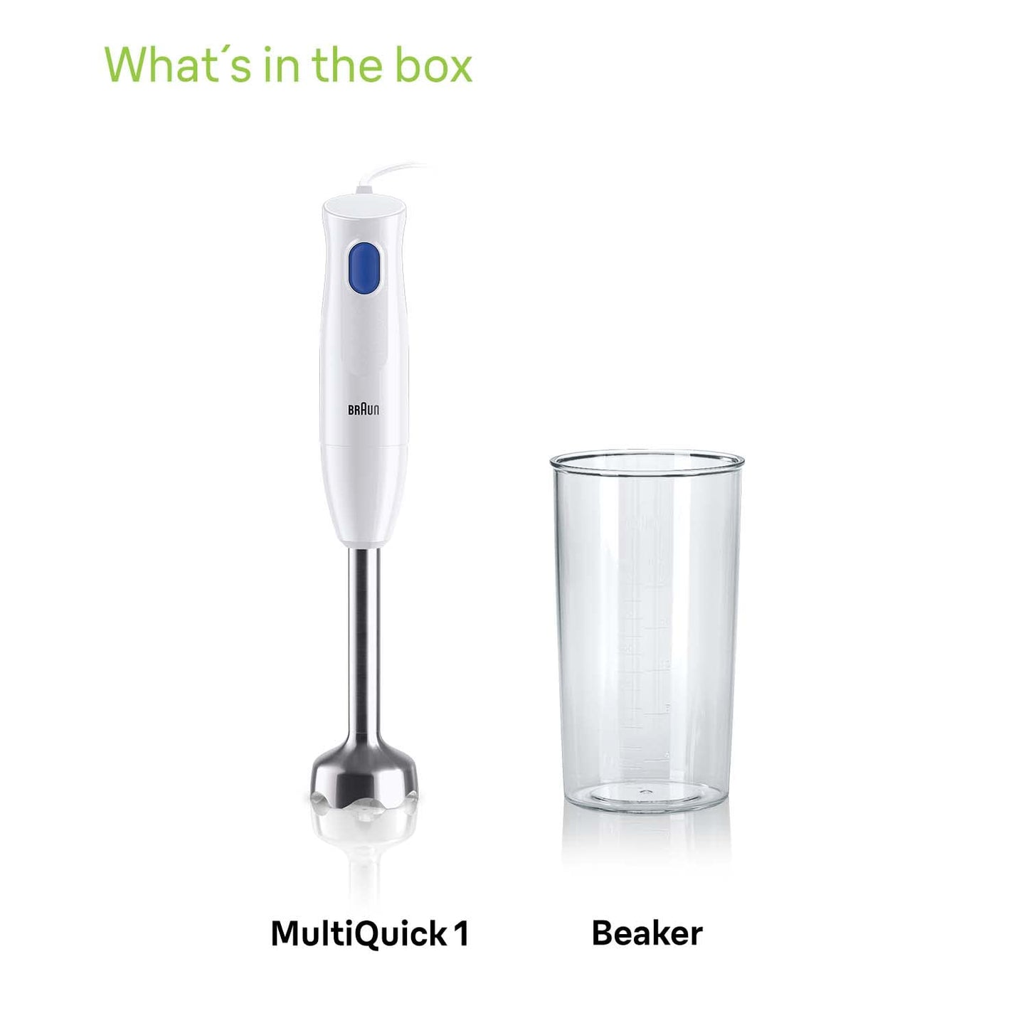 MultiQuick 1 Hand Blender| 450W | Stainless Steel | Lightweight | White |
