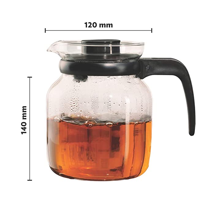 Borosil Carafe Flame Proof Glass Kettle With Strainer |1 Litre|