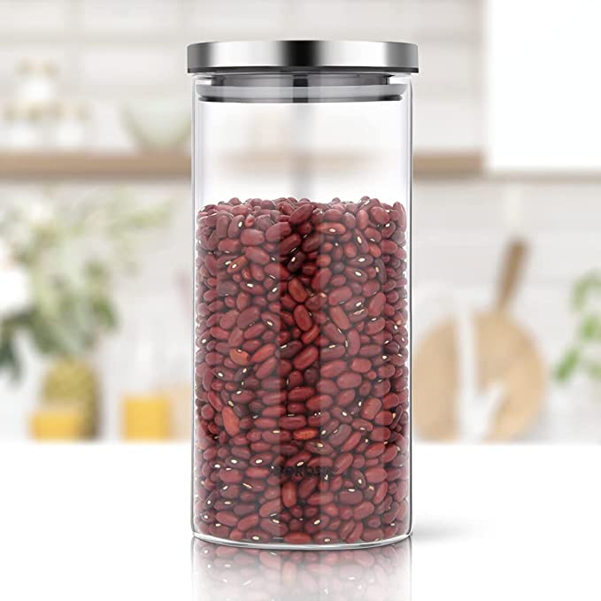 Buy Borosil Classic Glass Jar with Stainless Steel Lid |1200ml|