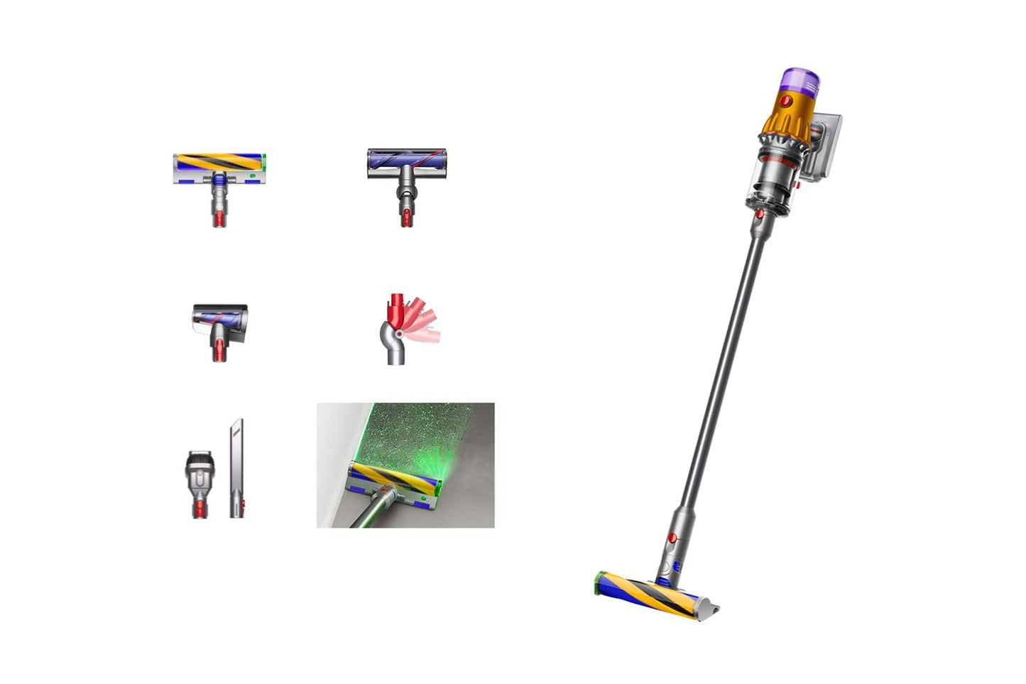 Dyson V12 Detect Slim Absolute Vacuum Cleaner | Yellow/Iron/Nickel |