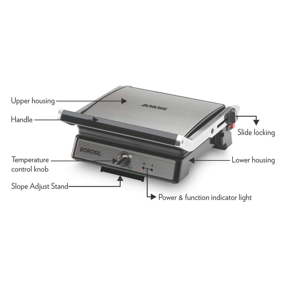Buy Borosil Super Jumbo 180 Grill Sandwich Maker, Non-toxic