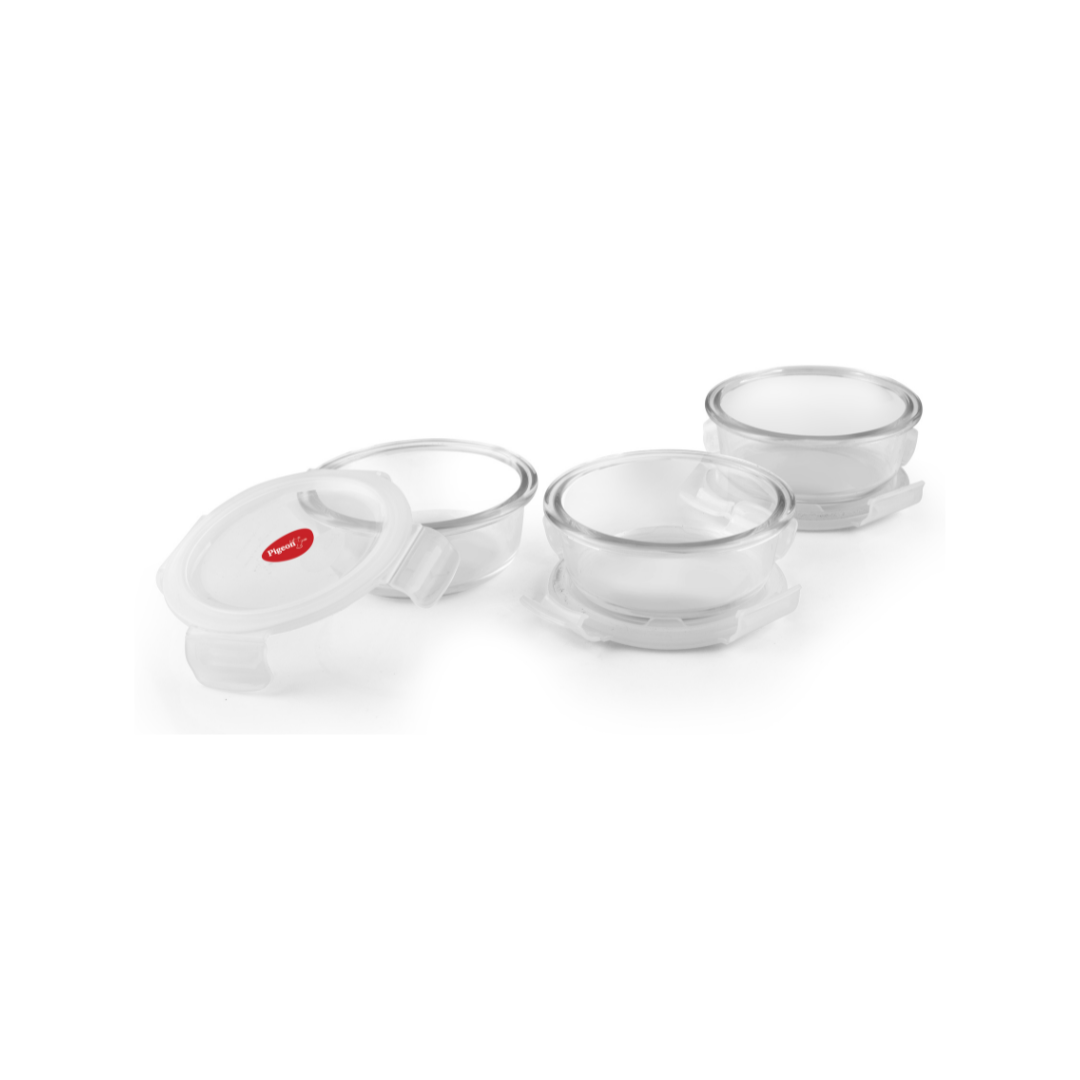 Pigeon Healthy Fresh Glass Lunch Box | Pack of 3 |