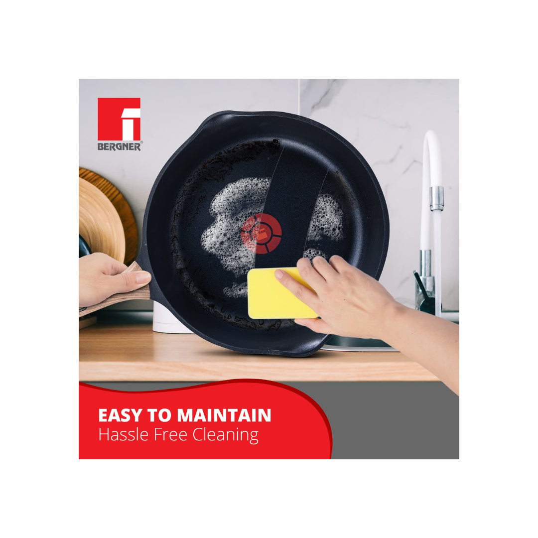Bergner Non-Stick Deep Frypan with Glass Lid |28cm |3.2L