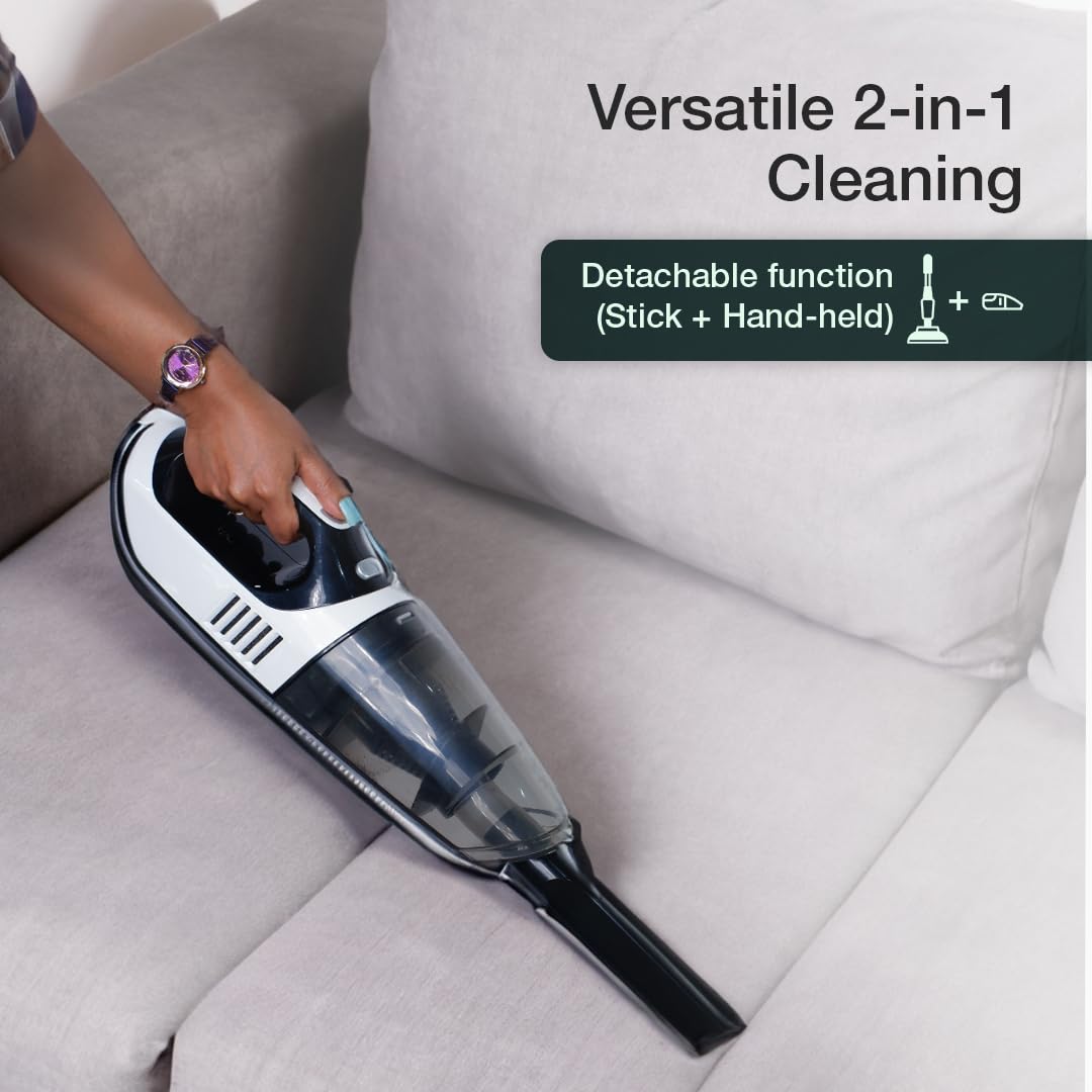 Tesora Vacuum Cleaner for Home, Cordless, 360 Degree Full Flexibility with Adjustable Speed, 2000mAh Battery, Cordless with Dust Cap, 220W, Hepa and Stainless Filter