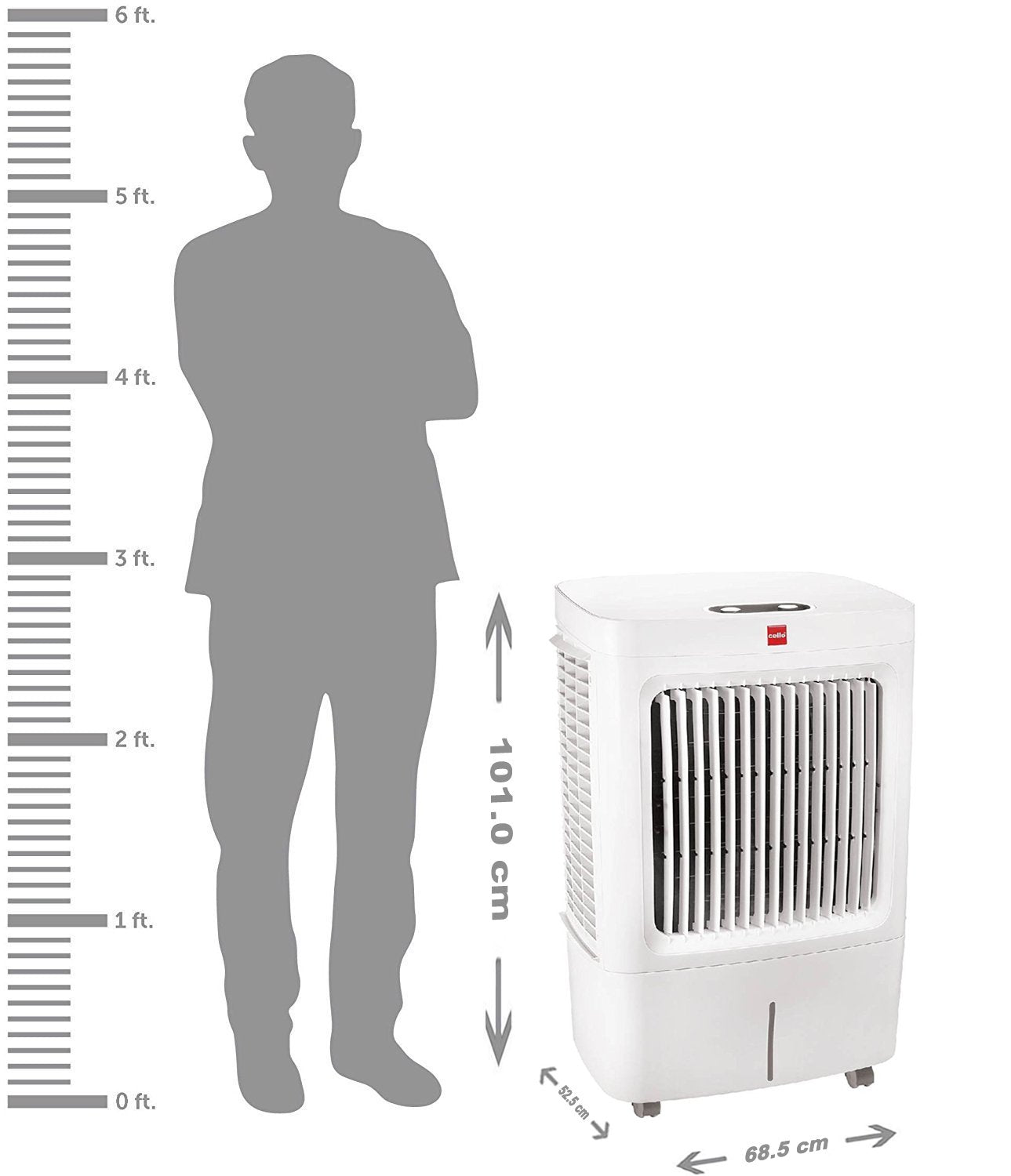Cello Ossum + BLDC Air Cooler | White | 50 Litre |