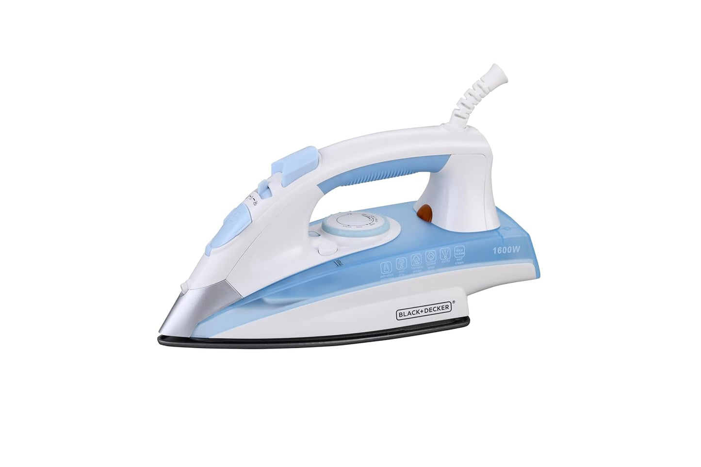 Black+Decker Steam Iron | 1600 Watts | Blue + White | Non-Stick Ceramic Sole |