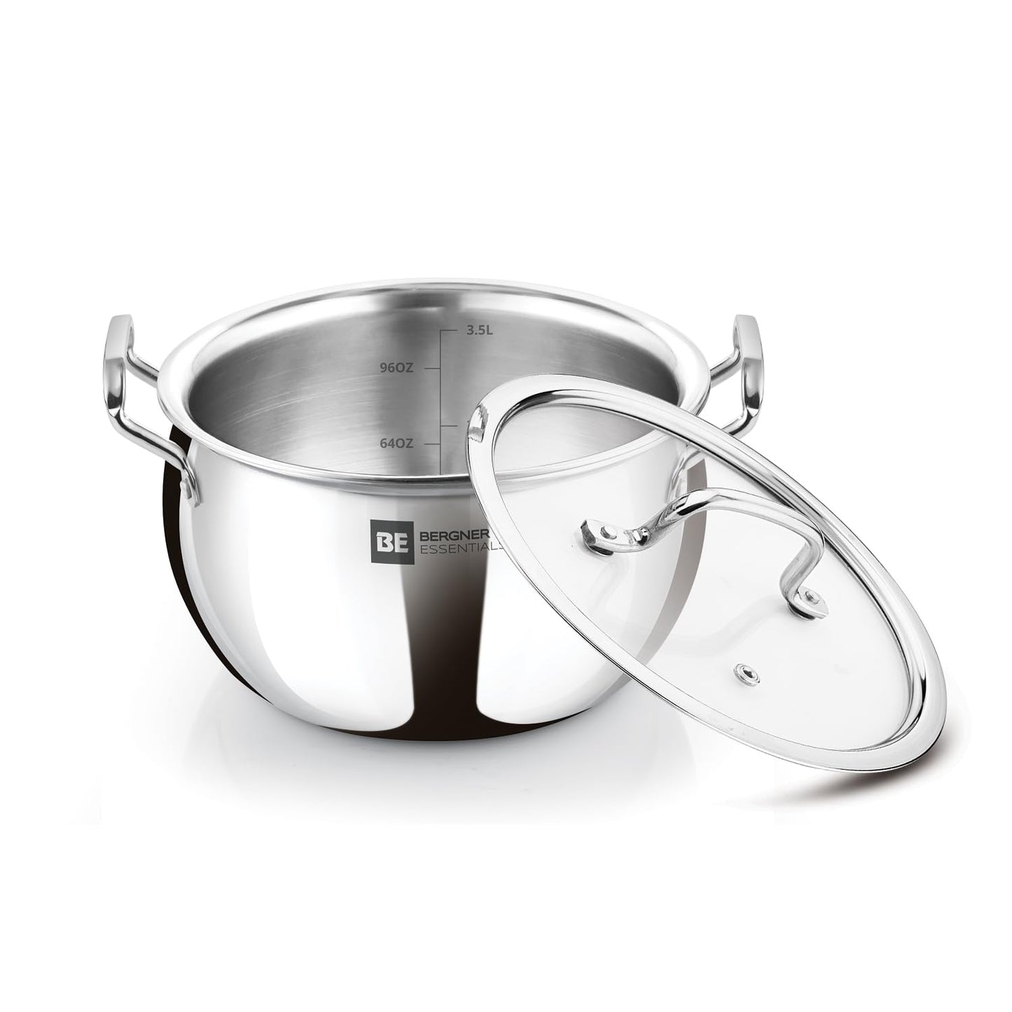 Bergner Ankush Triply Stainless Steel Rice Handi with Lid | Silver | Faster Cooking |