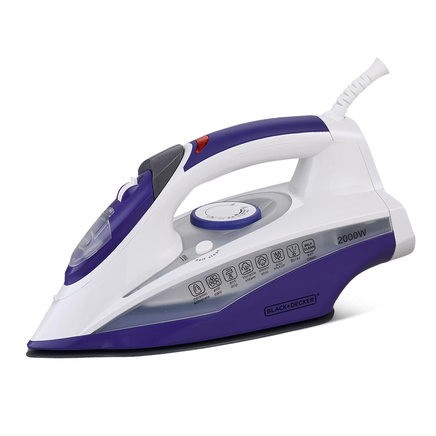 Black + Decker 2000W Steam Iron Press with Auto Shut Off | Blue + White |