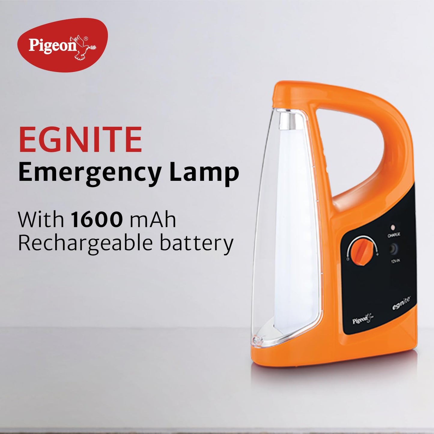 Pigeon Egnite LED Rechargeable Emergency Lamp 1600 mAh | Orange |