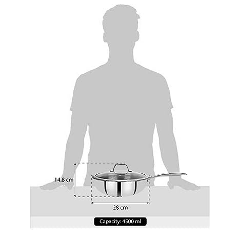 Bergner Hi-tech Stainless Steel Triply Wok/Kadai
