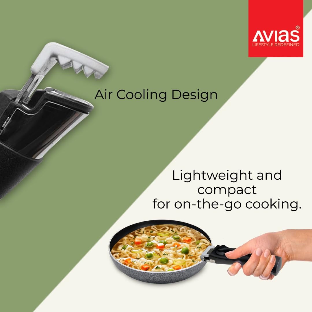 Avias Detachable Cookware Handle | Removable Pan Handle | Black |