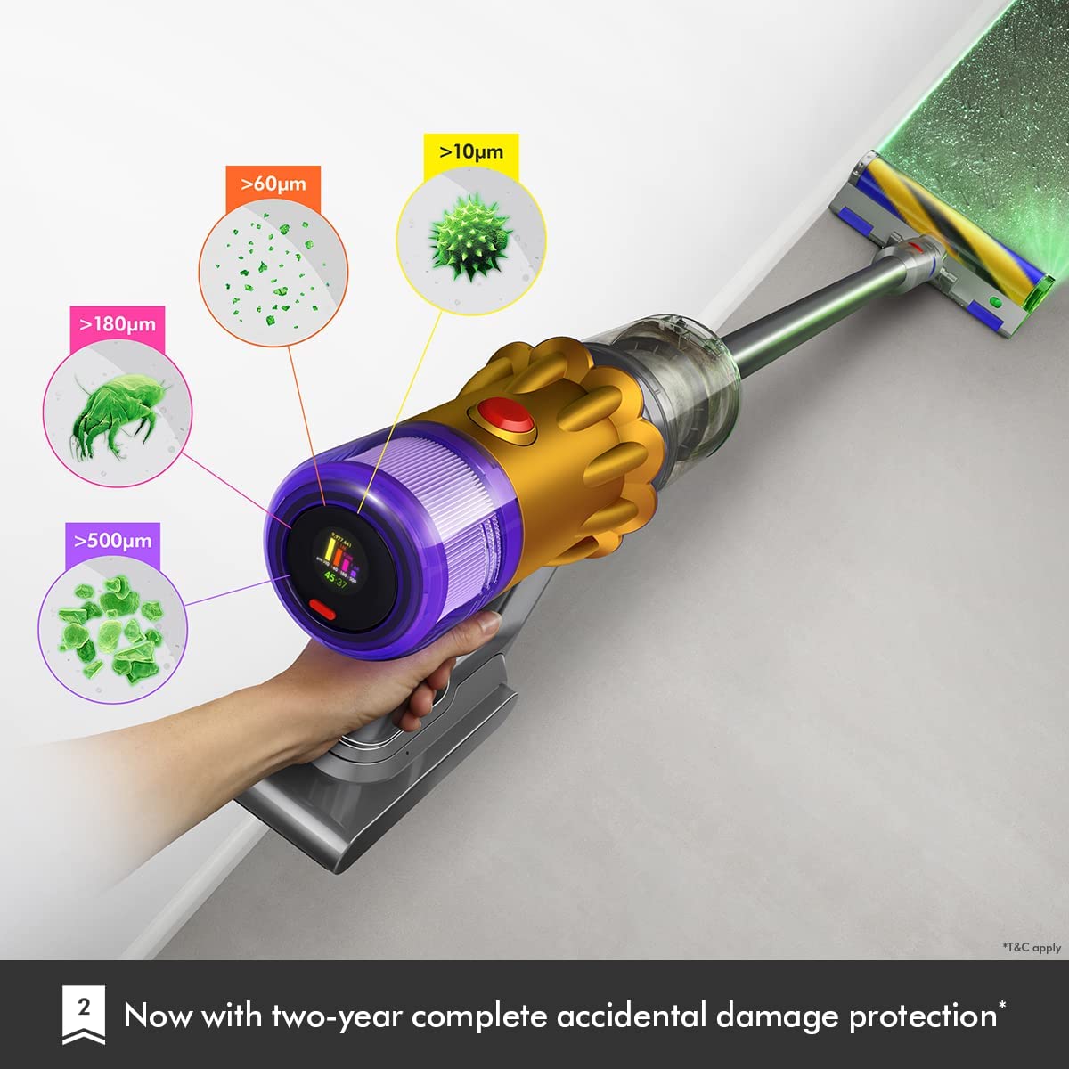 Dyson V12 Detect Slim Absolute Vacuum Cleaner | Yellow/Iron/Nickel |