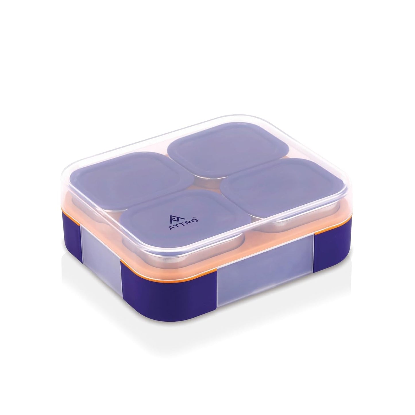 Attro Admire 4 Compartment SS Lunch Box | Removable Containers with Lids |