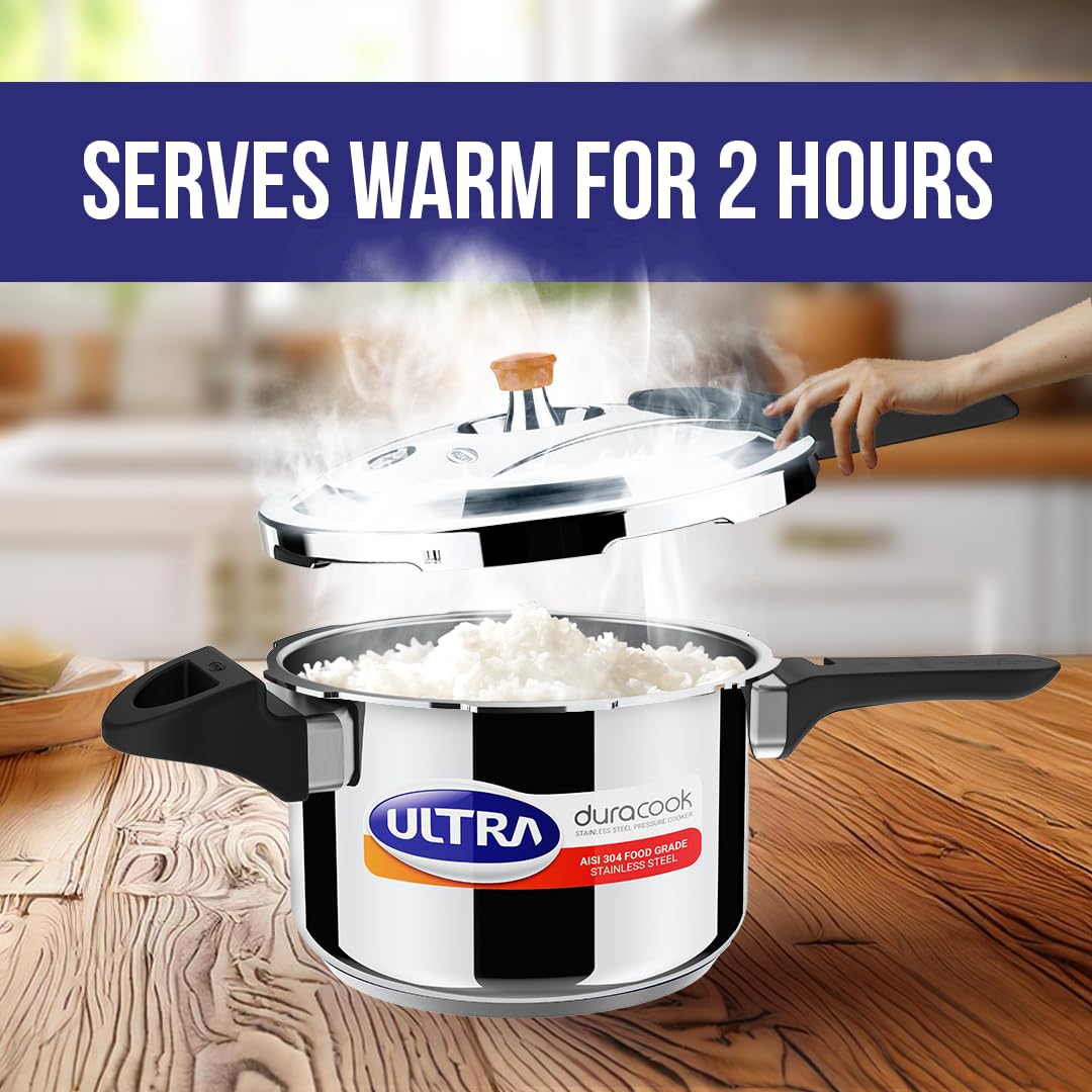 Ultra Durocook Pressure Cooker | 3 Litre | Bakelite Handles | 10 Years Warranty |