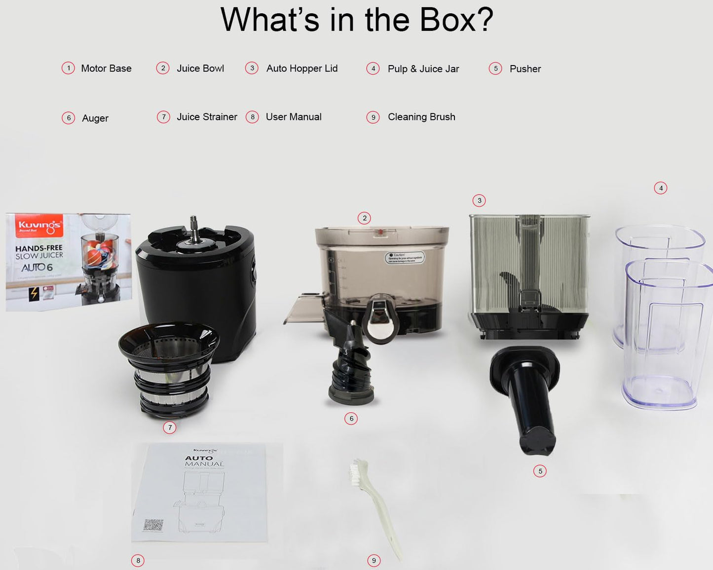 Kuvings AUTO6 | Slow Juice | Black | Vegetable Juicer