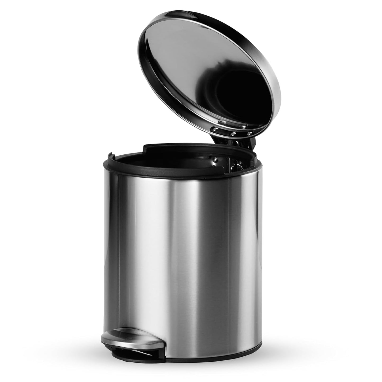 Tramontina Stainless Steel Round Step Dustbin | Fingerprint Resistant Finish | Removable Inner Bucket | Office & Hospitality |