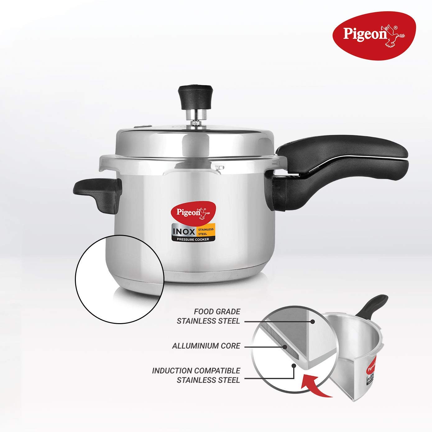 Inox SS outer Lid Pressure Cooker 2 Ltr