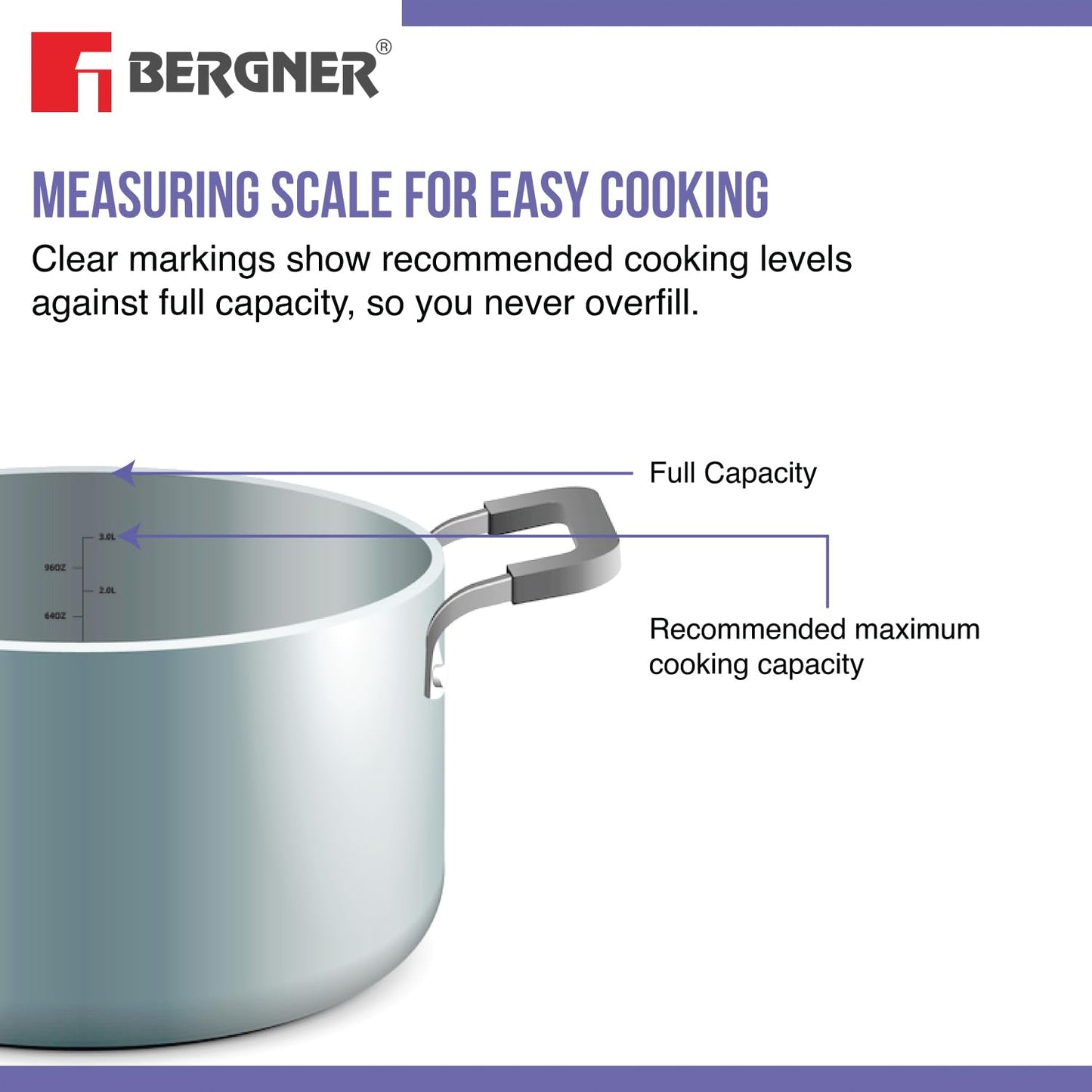 Bergner Hi-Tech Giro X Ceramic Kadai with Glass Lid | 24 cm | 2.5 L | Non-Stick | Stay Cool Handles |